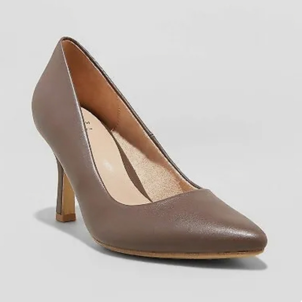 Women's Jen PU Pumps / Heels - A New Day- Mahogany Size 6W